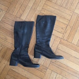 Black Knee-High Block Heel Boots | Nine West | Size 8